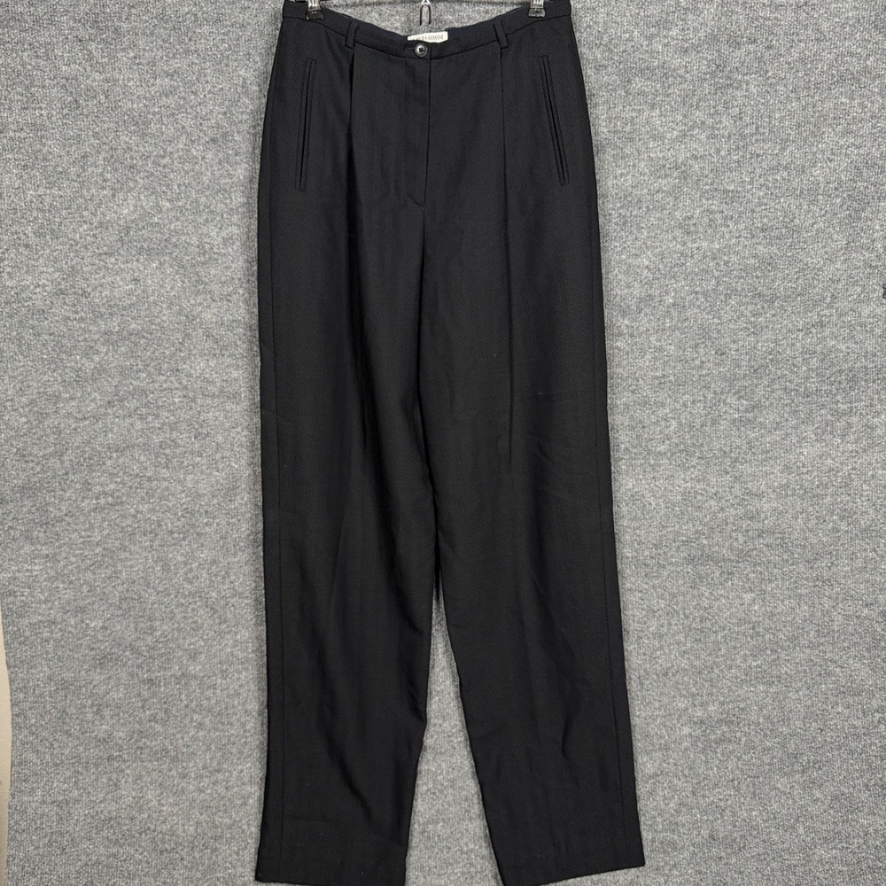 Giorgio Armani Le Collezione Size‎ 10 Dress Pants Black Virgin Wool Nylon Blend